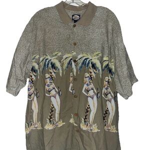 Tommy Bahama Men’s Hawaiian/Polo Shirt Size Large C1